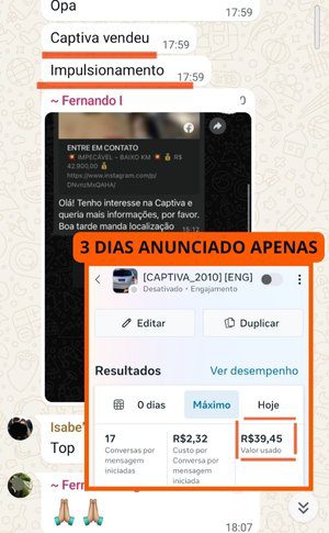 captiva vendida com anuncio patrocinado